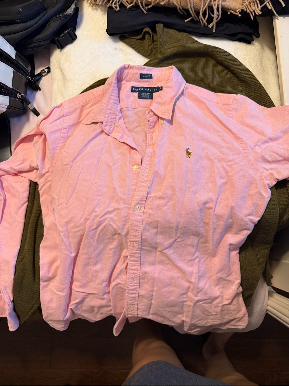 Polo by Ralph Lauren Men's Pink Button-Down Oxford Shirt